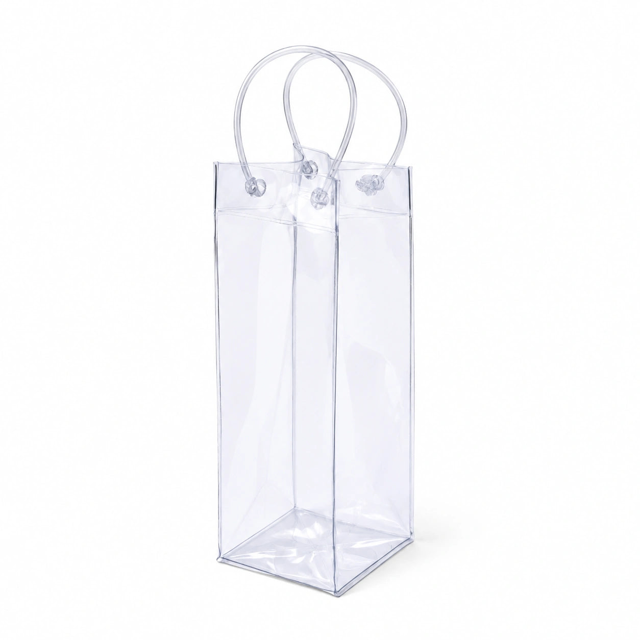 Borsa regalo 12x10x35 cm in PVC trasparente con manici per confezioni verticali